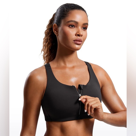 Zip Front High Impact Sports Bra - Picture 3 of 6